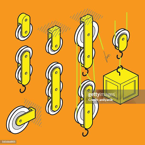 ilustraciones, imágenes clip art, dibujos animados e iconos de stock de juego de polea - polea