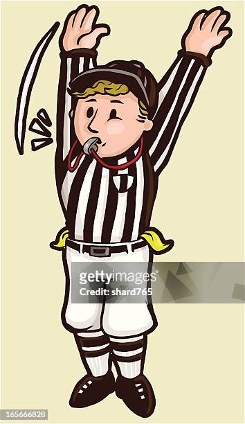 ilustrações, clipart, desenhos animados e ícones de árbitro sinalização é bom! - juiz de futebol americano