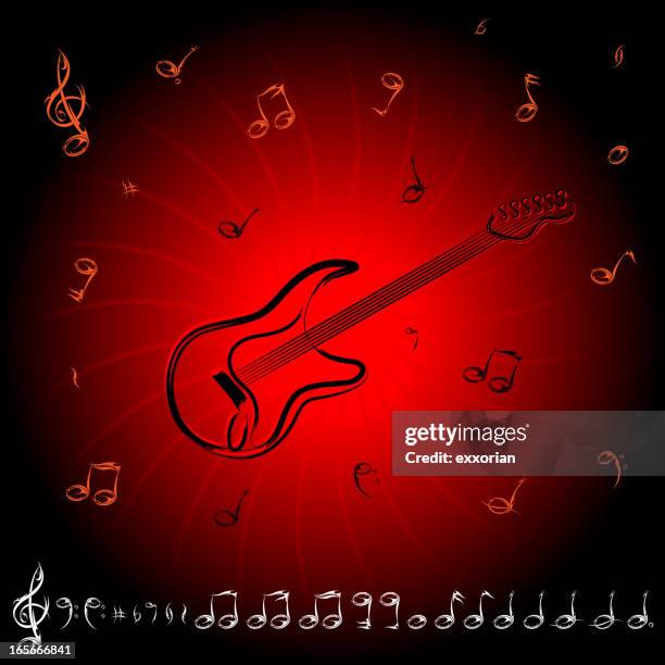 rock musical note - quarter note stock illustrations