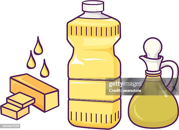 ilustraciones, imágenes clip art, dibujos animados e iconos de stock de aceites de cocina - aliño para la ensalada