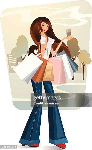 shopping - different path stock illustrations