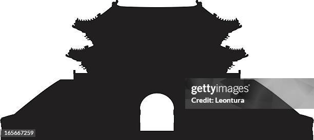 seouls sungnyemun (namdaemun-tor - namdaemun gate stock-grafiken, -clipart, -cartoons und -symbole