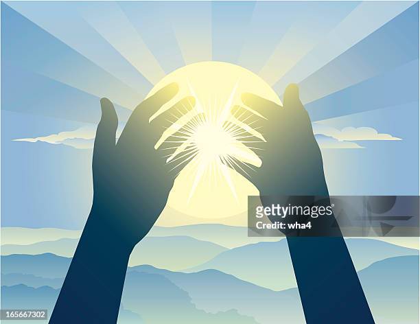 praying hands - god worship stock illustrations