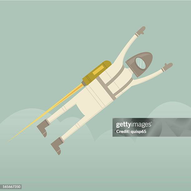 rocketman - rocket pack stock illustrations