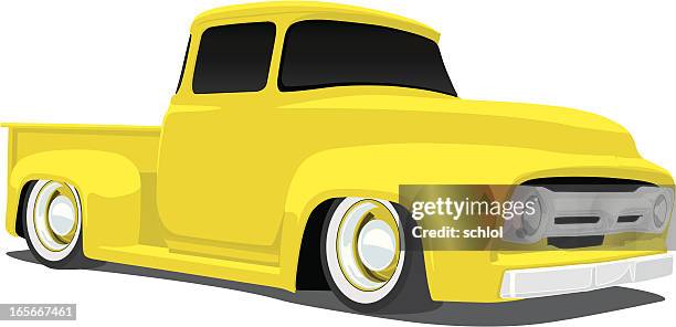 vintage 1950's pickup truck - low rider stock illustrations