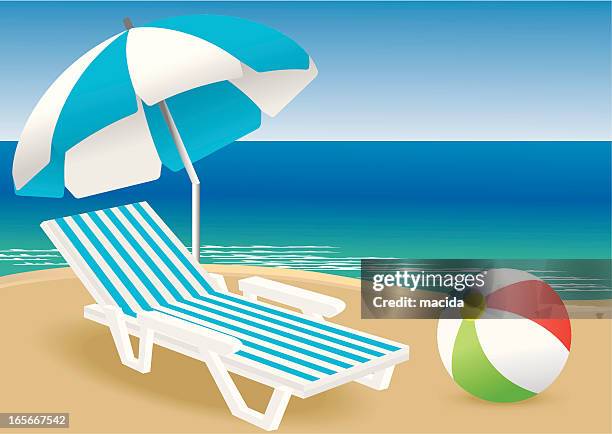 beach - deck chair stock illustrations