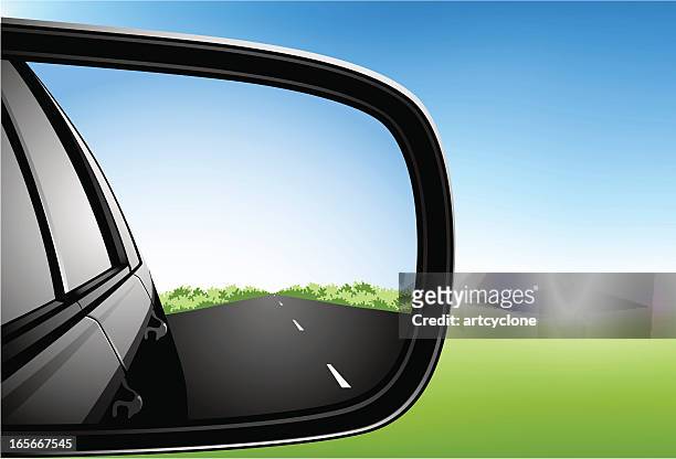 bildbanksillustrationer, clip art samt tecknat material och ikoner med car side mirror - looking over shoulder
