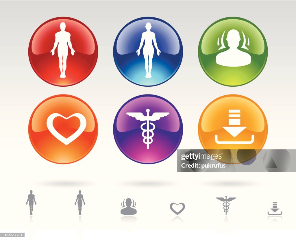 Health Button Buttons Depicting Health High-Res Vector Graphic - Getty Images