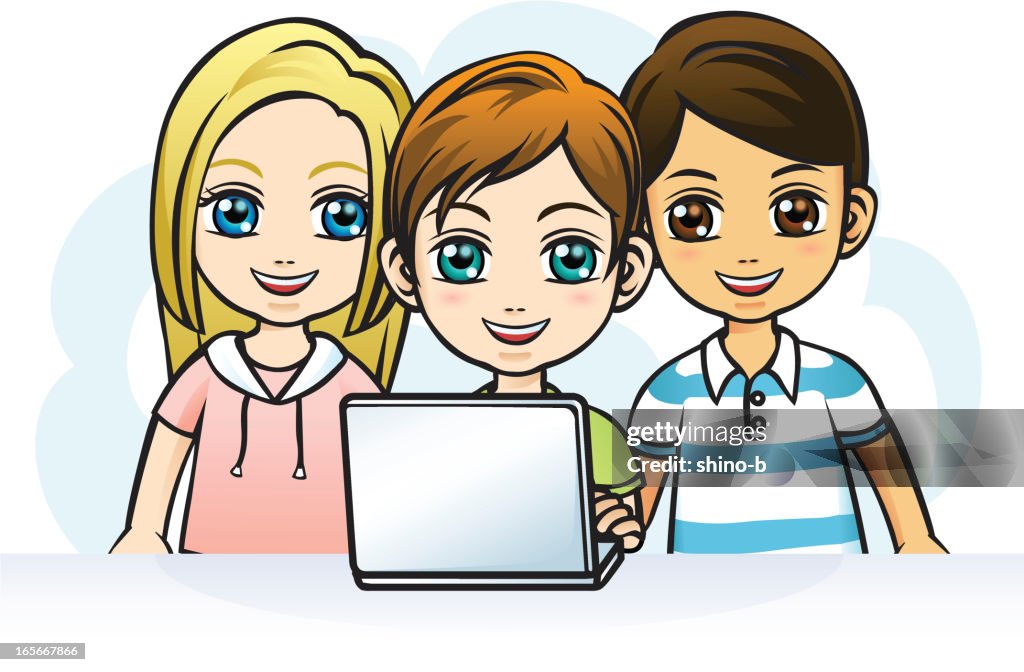 Child Using Computer Logo Child Using Computer High-Res Vector Graphic - Getty Images