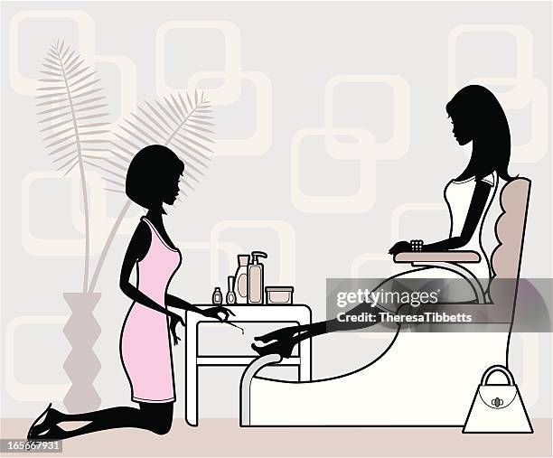 chic pedicure - pedicure stock illustrations