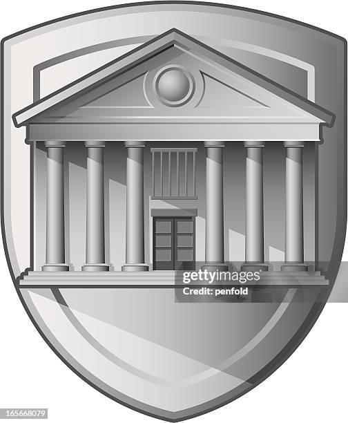 bank shield - pediment stock illustrations