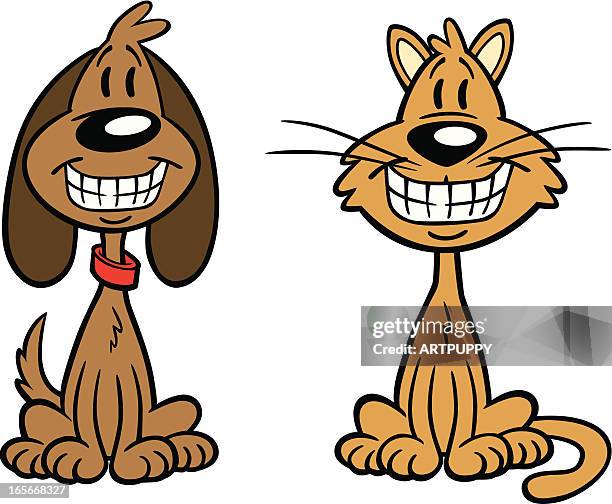 cartoon cat and dog - cartoon dog stock illustrations