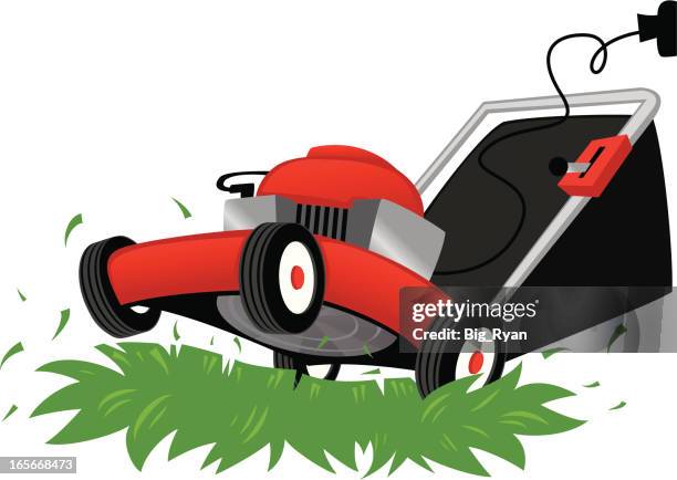 raging mower - lawn mower stock illustrations