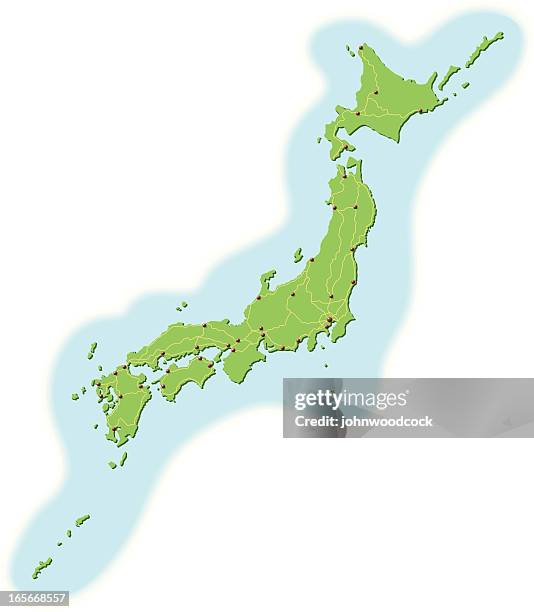 japan map - sea of japan or east sea stock illustrations