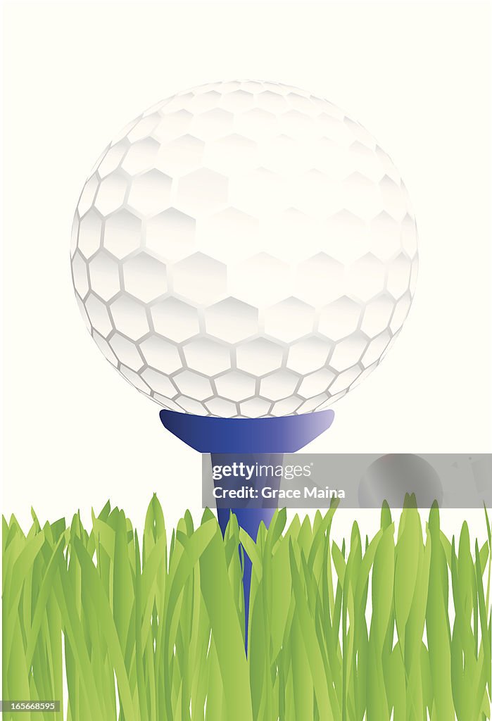 Balle de Golf sur un tee-shirt-Illustration