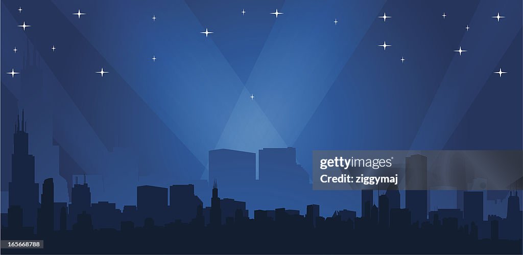 Night Chicago Skyline