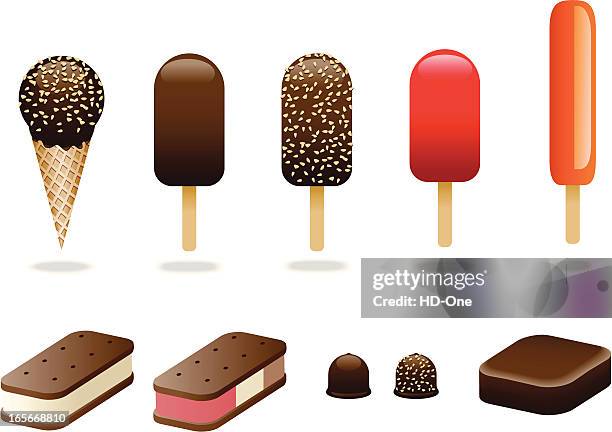 ilustraciones, imágenes clip art, dibujos animados e iconos de stock de variedad de helados - flavored ice