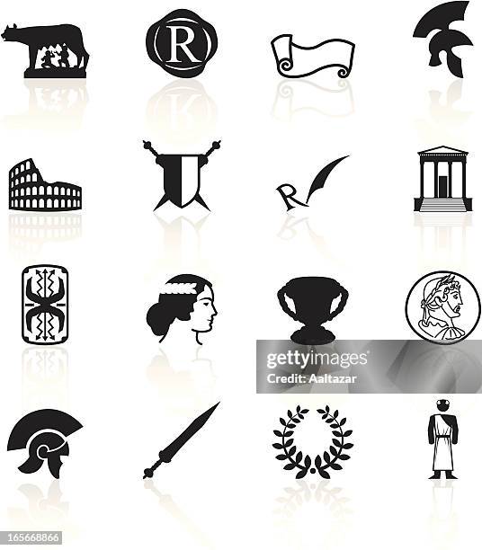 black symbols - roman empire - rome italy stock illustrations