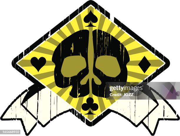 skull poker - diamond skull stock illustrations
