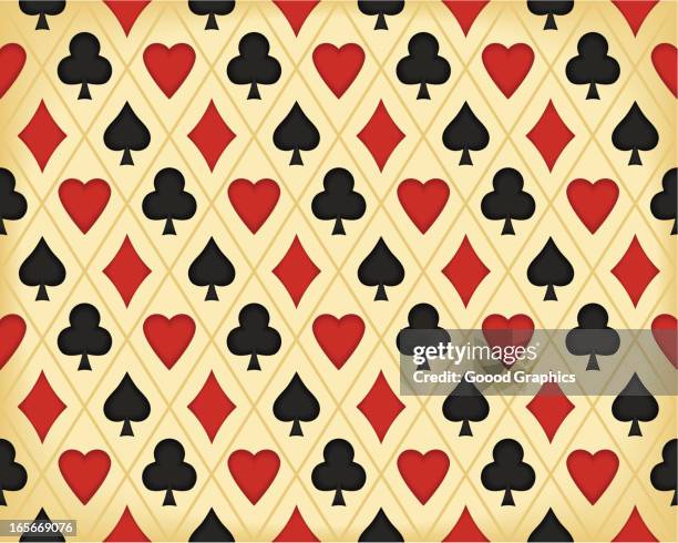 illustrations, cliparts, dessins animés et icônes de modèle sans couture-fond avec des symboles de cartes à jouer - quinte flush