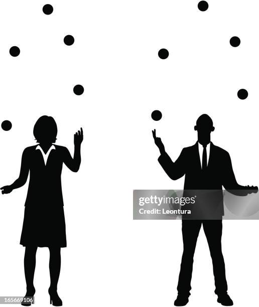 juggling business - woman juggling stock illustrations