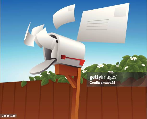 mailbox - receiving flowers stock illustrations