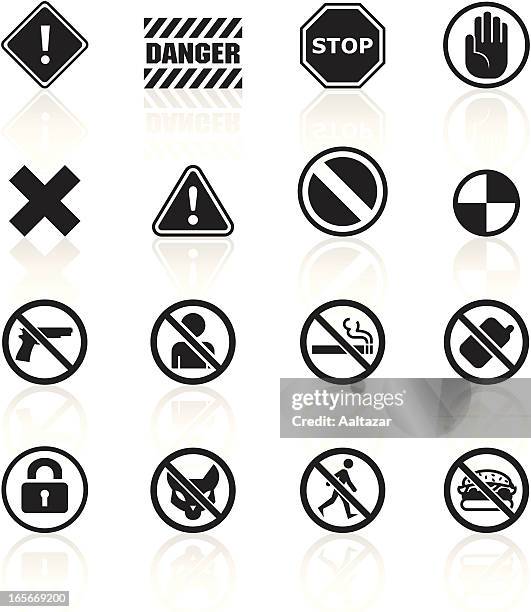 black symbols - restrictions - gun forbidden stock illustrations