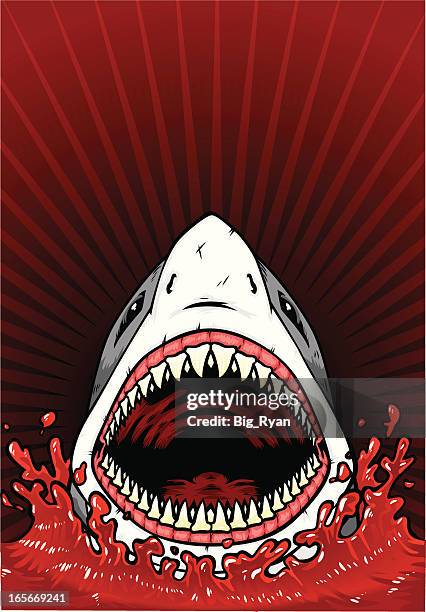 ilustrações, clipart, desenhos animados e ícones de maré vermelha - shark attack