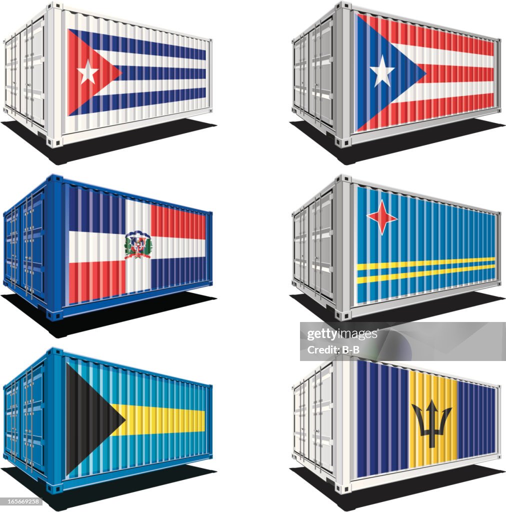 Flag Rag Container Type Cargo Containers With Flag Designs High-Res Vector Graphic - Getty Images