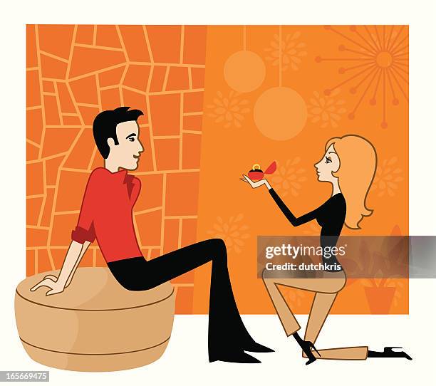 modern girls don't wait - woman wedding ring stock illustrations