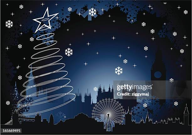 london christmas background - london winter stock illustrations