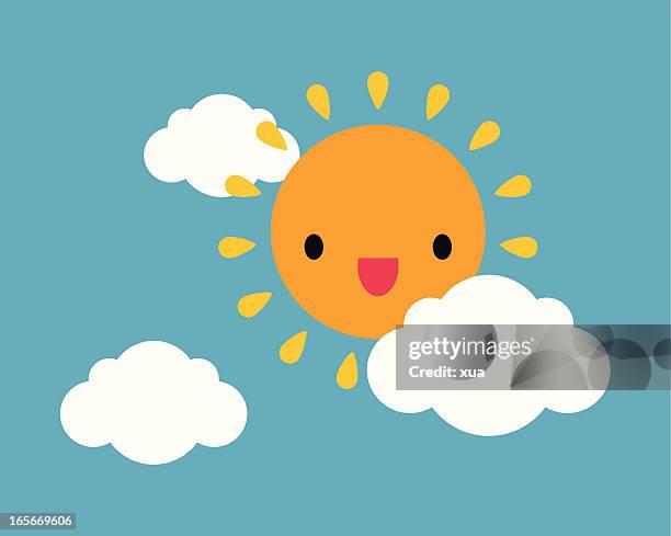 stockillustraties, clipart, cartoons en iconen met sunny sky - baby summer