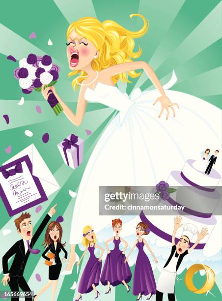 bridezilla - groomsmen stock illustrations