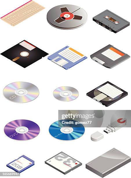 ilustraciones, imágenes clip art, dibujos animados e iconos de stock de almacenamiento de datos portátil - compact disc