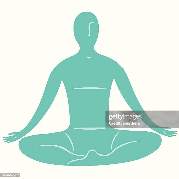 meditator - breathing exercises stock illustrations