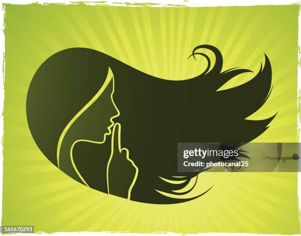 girl face - shh icon stock illustrations