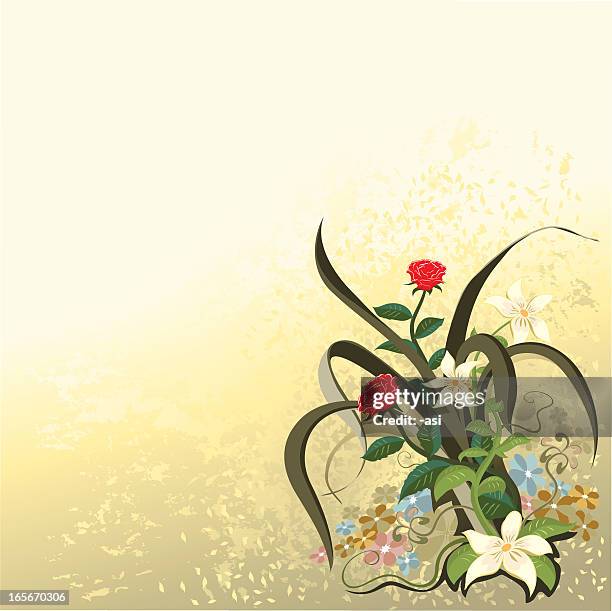 flowers background copy space - roze stock illustrations