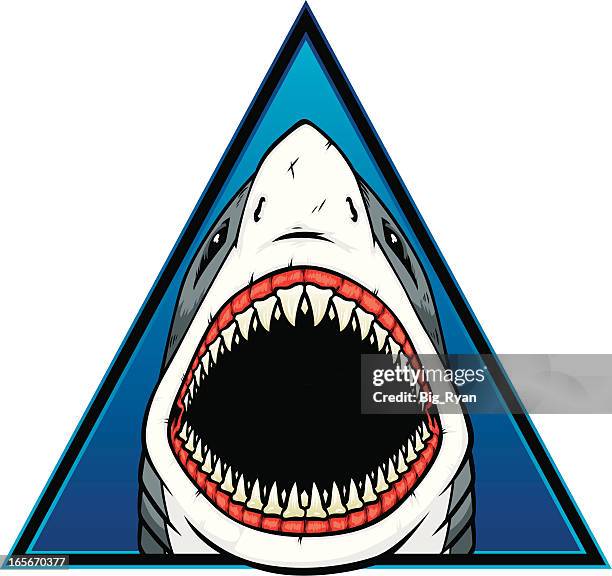 shark triangle - mouth open 幅插畫檔、美工圖案、卡通及圖標