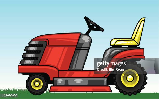 riding mower - mower stock illustrations