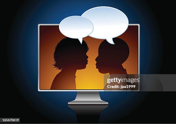 Kids On Computer Silhouette Photos and Premium High Res Pictures ...