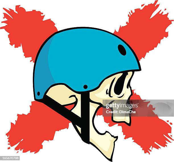 xtreme skull in helmet - skull helmet stock illustrations