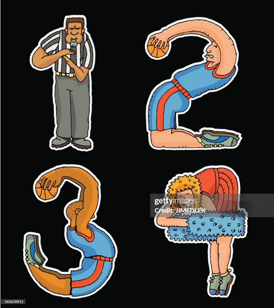 Basketball numbers one two three four