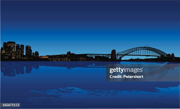 stockillustraties, clipart, cartoons en iconen met sydney harbour - sydney australia