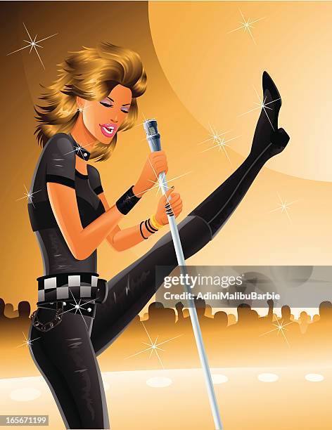 pop rock star - bandstand stock illustrations