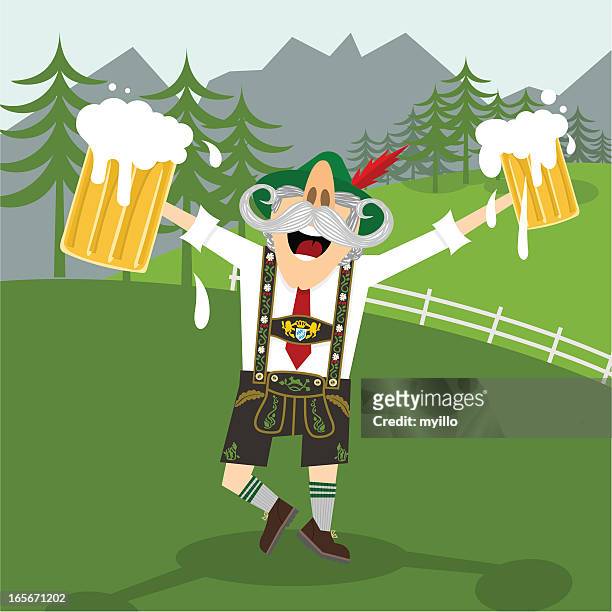 german beer - traditional clothing stock illustrations