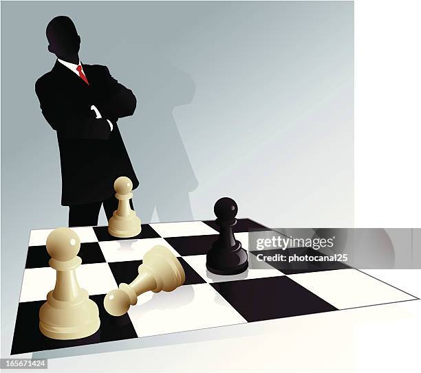 the leader wins - pawn chess piece stock illustrations