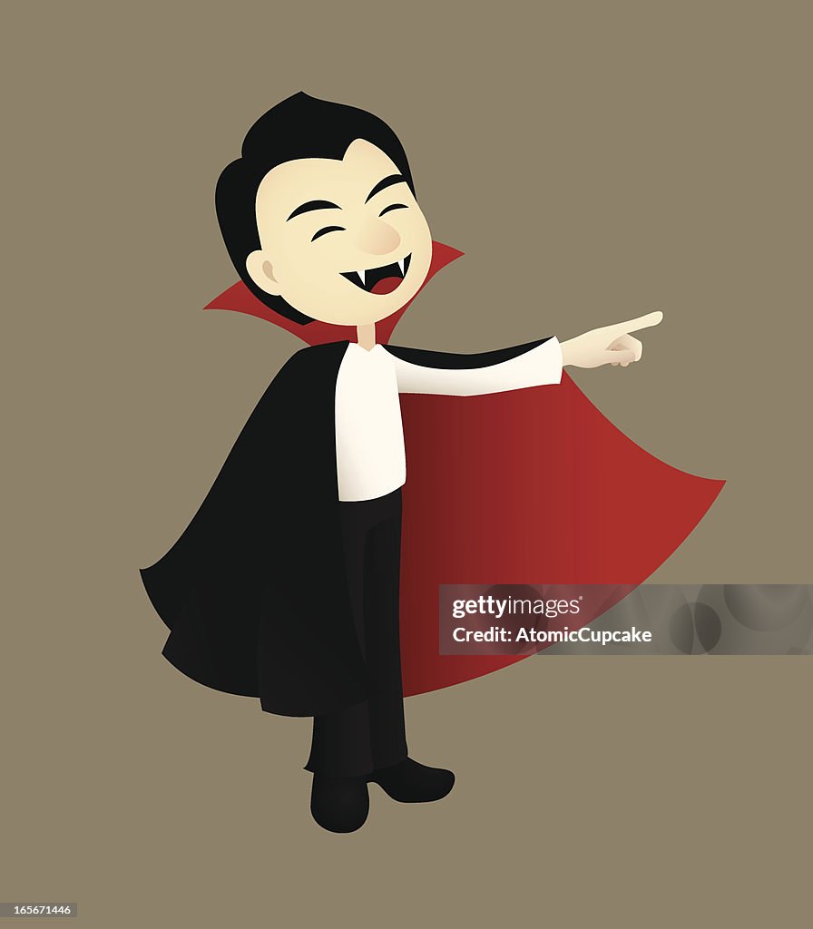 Cute Cartoon Vampire Pointing High-Res Vector Graphic - Getty Images