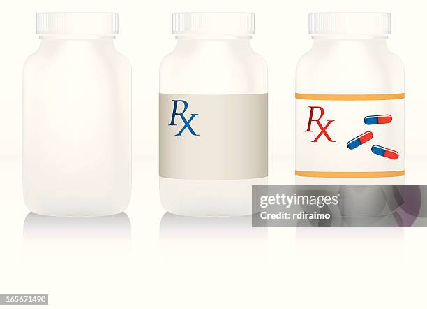 pill bottles - pharmaceutical packaging stock illustrations