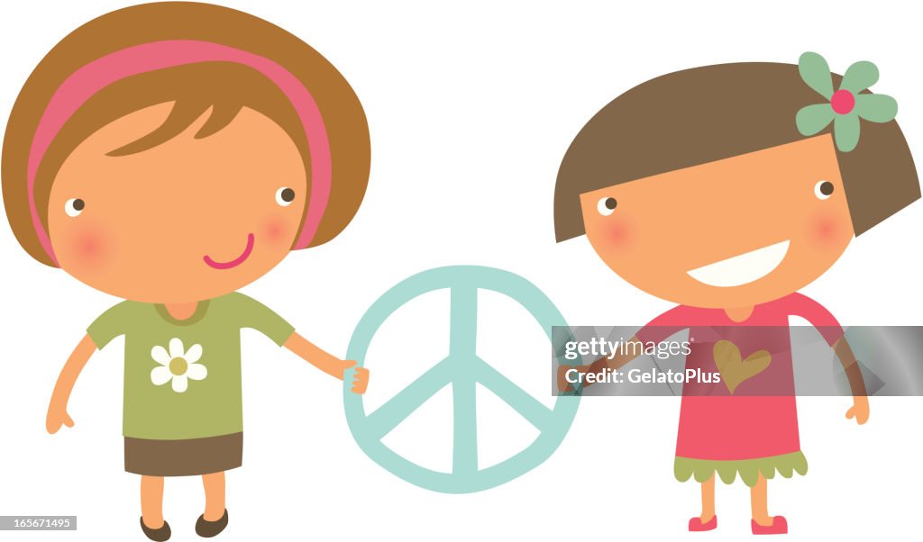 Kids Innerpeace Kids Holding Peace Symbol High-Res Vector Graphic - Getty Images