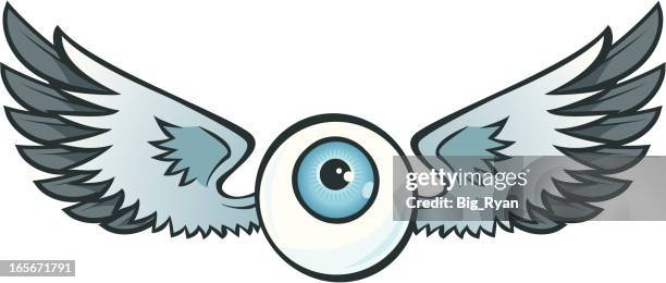 flying eye - eyeball stock illustrations